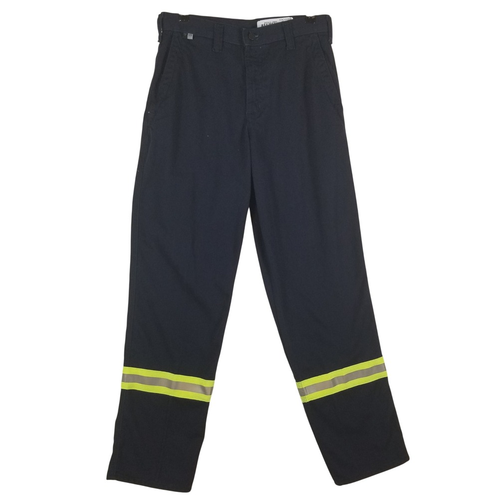 Carhartt FR Work Pants Mens 30x32 Navy Blue Hi-Vis Reflective Flame Resistant